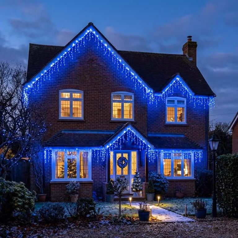 Catena luminosa a LED con effetto ghiaccio, 300 LED, 6 metri, impermeabile, 8 modalità