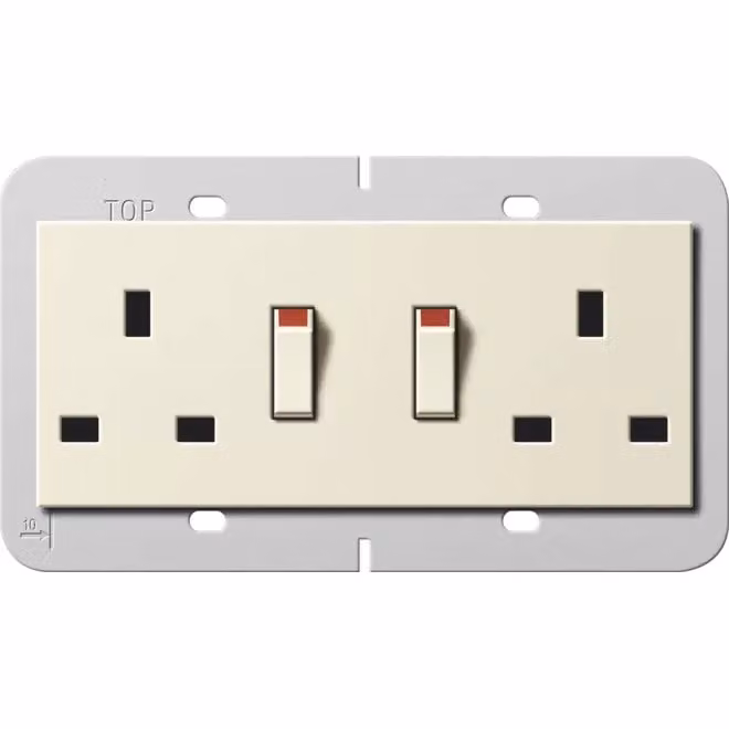Gira 278301 Presa doppia BS 13A KS commutabile Sistema 55 BS 80 Bianco crema