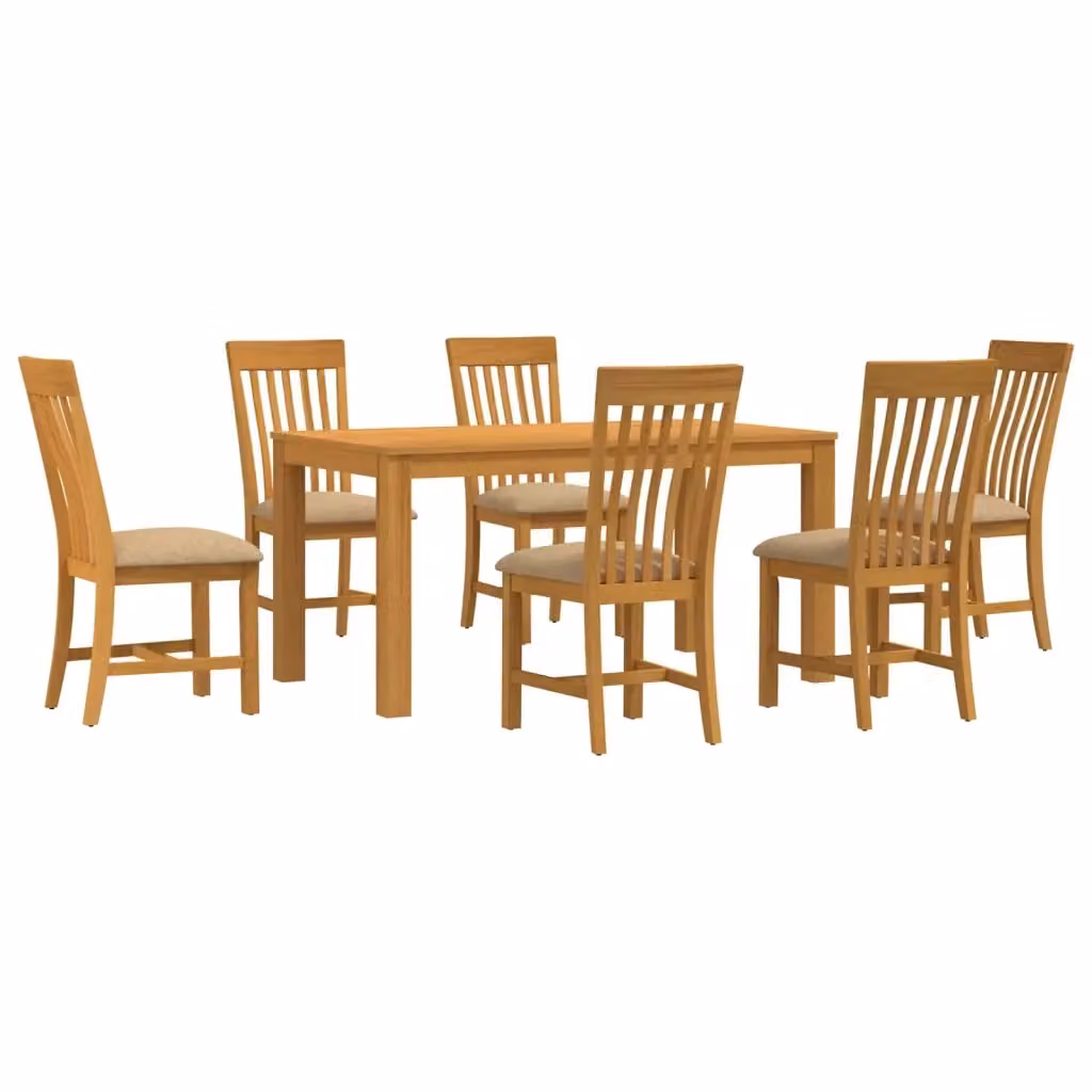 Set da pranzo moderno vidaXL in legno di quercia beige composto da 7 pezzi – 2