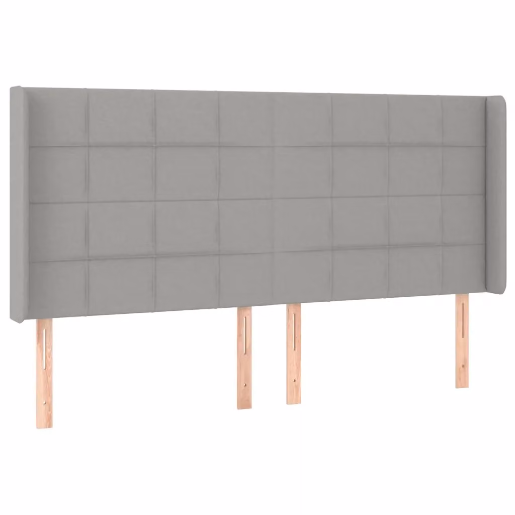 Testiera con Orecchie Design Mania in Tessuto Grigio Chiaro L: 163 cm, P: 16 cm, H: 118/128 cm – 2