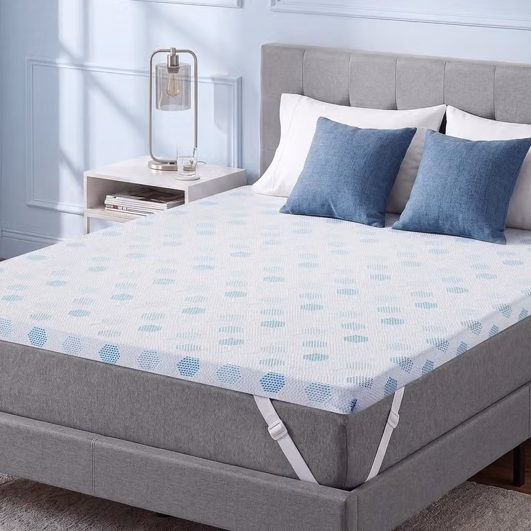 Topper per materasso 90x200 cm, realizzato in schiuma gel-memory, traspirante, spessore 7 cm