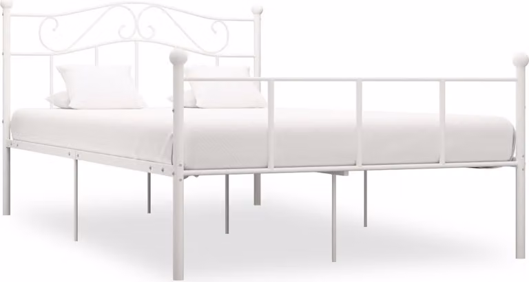 The Living Store Struttura letto in metallo bianco 120x200 cm
