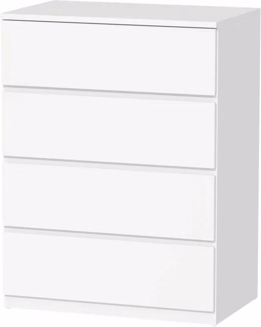 Cassettiera 4 cassetti contenitore 60 x 40 x 80 cm salva-spazio anti-ribaltamento stile minimalista contemporaneo in MDF bianco 21_0001568