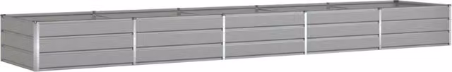 Fioriera moderna industriale da esterno 195 x 100 x 45 cm in acciaio zincato grigio chiaro 02_0059213