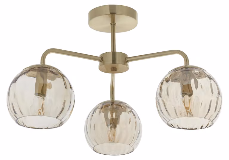 Lampada da soffitto Dimple | 3 luci | 25 W E14 | Metallo/vetro