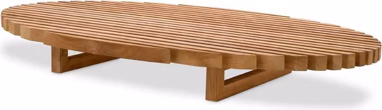 Casa Padrino tavolino in teak colore naturale 170,5 x 99,5 x h. 21,5 cm - Tavolo ovale da salotto in teak - Mobili da salotto in teak - Mobili in legno massello - Mobili - Arredi