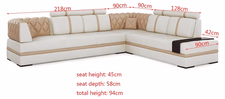Ecksofa Sofa Couch Polster Wohnlandschaft Leder Eck Sofas Garnitur L-Form