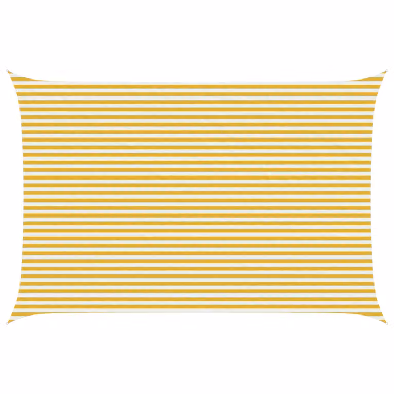 Telo Ombra Rettangolare vidaXL in HDPE Giallo e Bianco 4 x 5 m