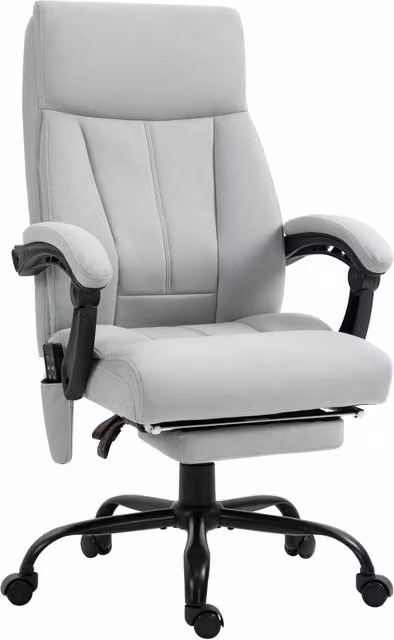 Poltrona da ufficio massaggiante con funzione reclinabile, sedia ergonomica da scrivania, sedia direzionale regolabile in altezza con poggiapiedi,