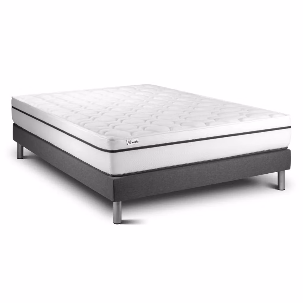 Set materasso e base Vital Spa in schiuma viscoelastica, colore bianco, L/P: 160 x 190 cm – 2