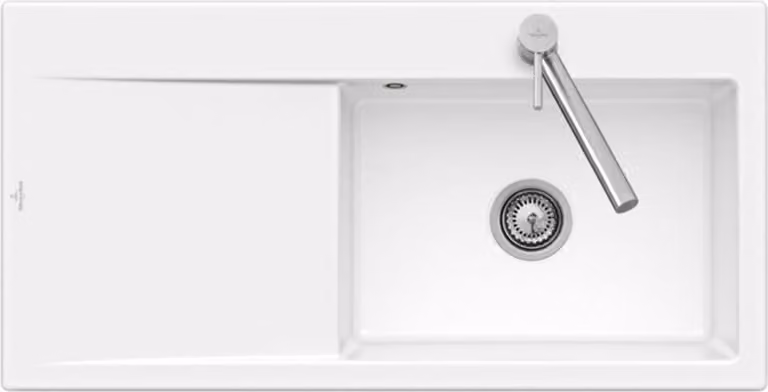 Lavello da cucina rettangolare Villeroy&Boch, lavello da cucina Subway Style 60 Steam CeramicPlus 1000x510mm, larghezza base 60 cm