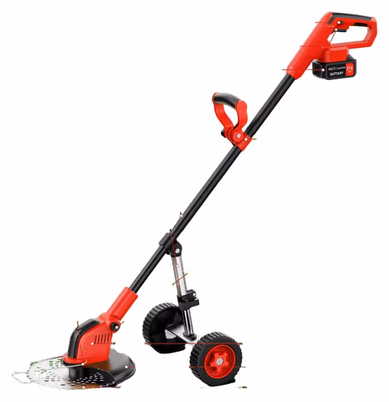Tagliaerba elettrico a batteria, senza fili, con motore da 850W – include batteria di riserva