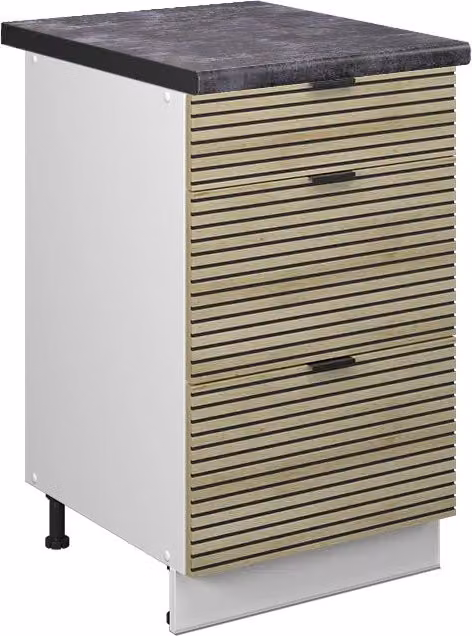 Mobiletto base per cucina Fame-Line Pannello in quercia/Bianco 50 cm, PL Antracite Vicco