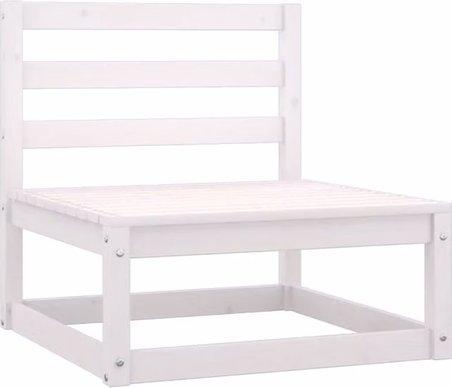 Set Salotto da Giardino 3 Pezzi DESIGN IN in Legno di Pino Bianco con Cuscini Antracite e Bianchi