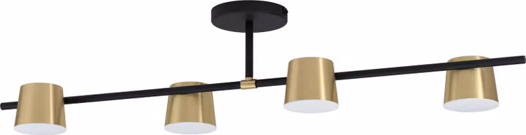 Lampada da soffitto EGLO LED Altamira, lampada da soffitto, lampada da soffitto, acciaio nero, ottone, plastica bianca, attacco GU10, L 115,5 cm