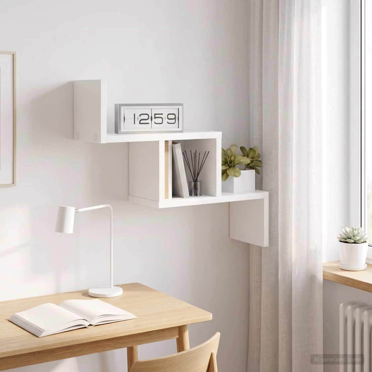 Scaffale da parete moderno vidaXL in legno ingegnerizzato bianco L 48 x P 15 x H 42 cm
