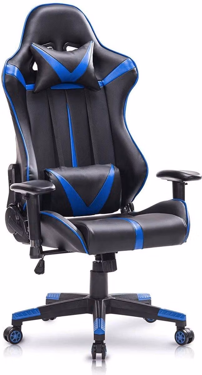 Sedia da gioco Bolt Edge – Blu/Nero – Schienale e braccioli – Regolabile – Ergonomica