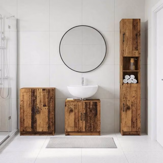 Set di armadietti da bagno in 3 pezzi UTRECHT Legno antico 3417493