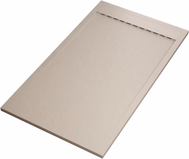 Piatto doccia in marmoresina crema effetto pietra cemento prestige, misura 70x170