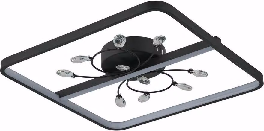 Lampada da soffitto a LED Dacota 24W 4000K 1920lm, plastica nera, dimensioni: 7x45x45 cm, IP20, Reality
