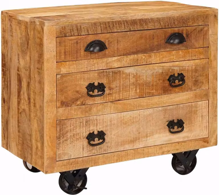 Mobile laterale Marrone 70 x 38 x 63 cm legno massello di mango