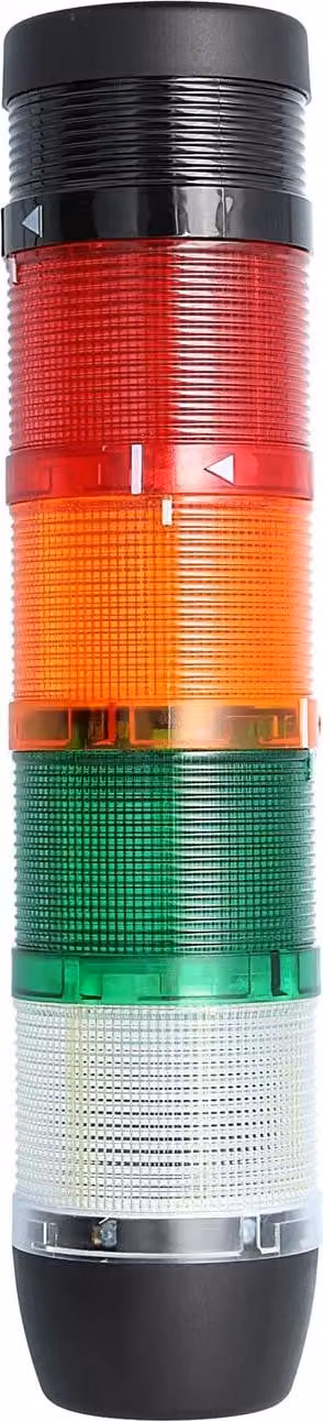Colonna segnaletica STEX24 bianca-verde-gialla-rossa, 70 mm, 24 V CA/CC, luce lampeggiante a LED con cicalino, SS70-B4/24 110 Volume 90 db - 1