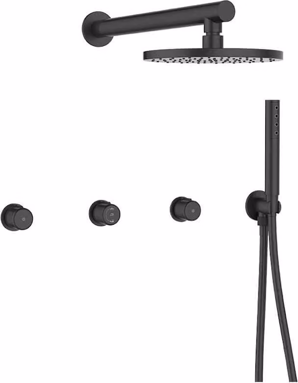 Miscelatore da incasso per doccia di design con set nero