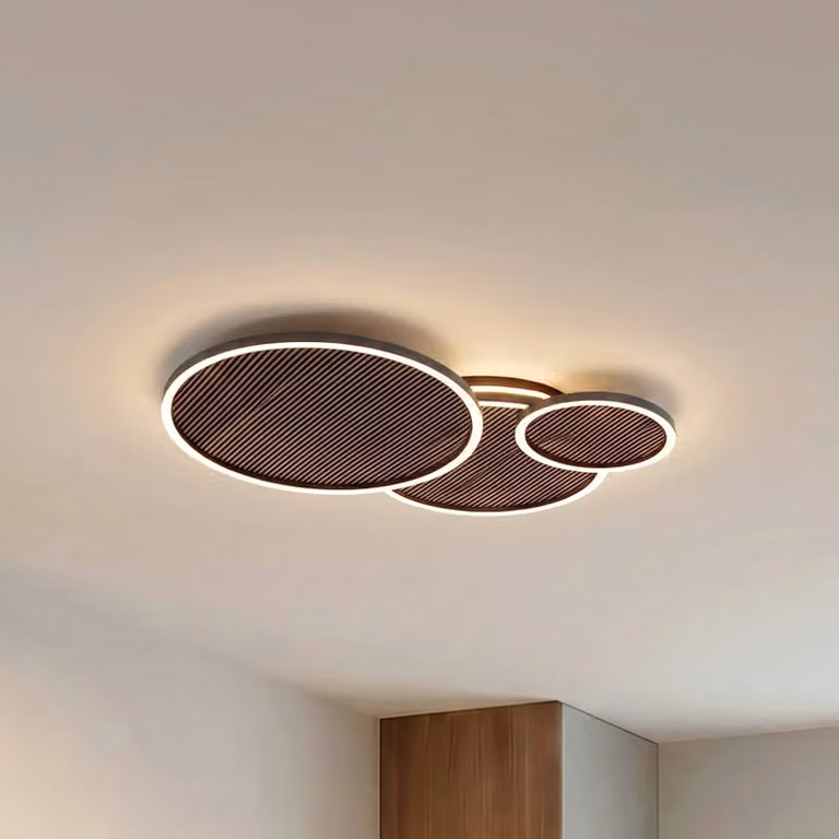Plafoniera soffitto Orven Lucande, dimmerabile, Nero, Soggiorno / Sala da pranzo, Metallo, Moderno, Plafoniera