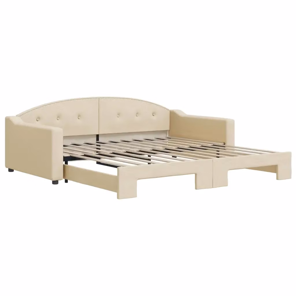 Divano Letto con Letto Estraibile vidaXL in Tessuto Beige L: 223 cm, P: 110 cm, H: 75 cm, Materasso 100 x 200 cm – 2