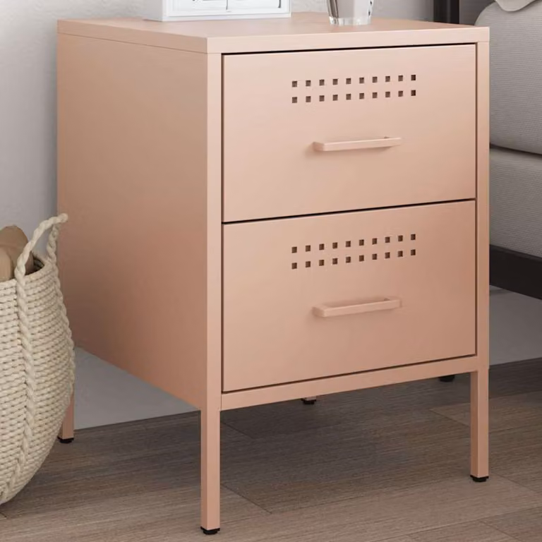 Comodino da parete vidaXL in metallo rosa stile industriale L: 36 cm, P: 39 cm, H: 50,5 cm