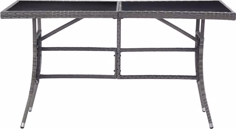 vidaXL Tavolo da giardino grigio 140 x 80 x 74 cm in poly rattan