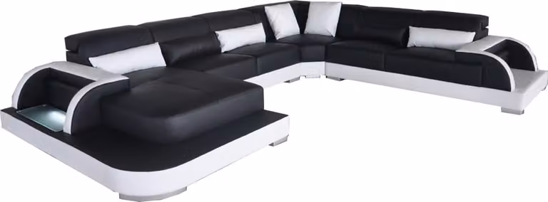 Leder Sofa Couch Wohnlandschaft Eck Garnitur Design Modern Sofas U-Form Couchen