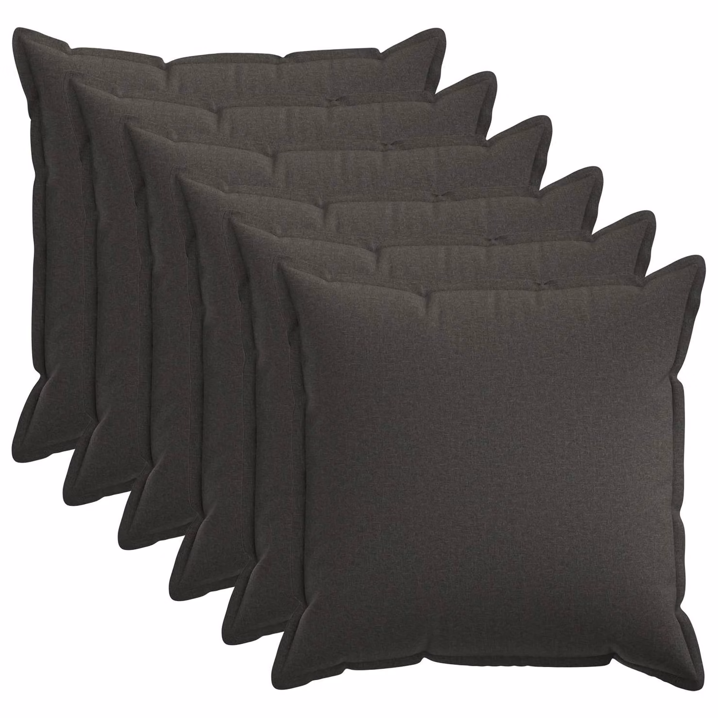 Set di 6 federe quadrate vidaXL HOUTEN, Grigio, 65 x 65 cm