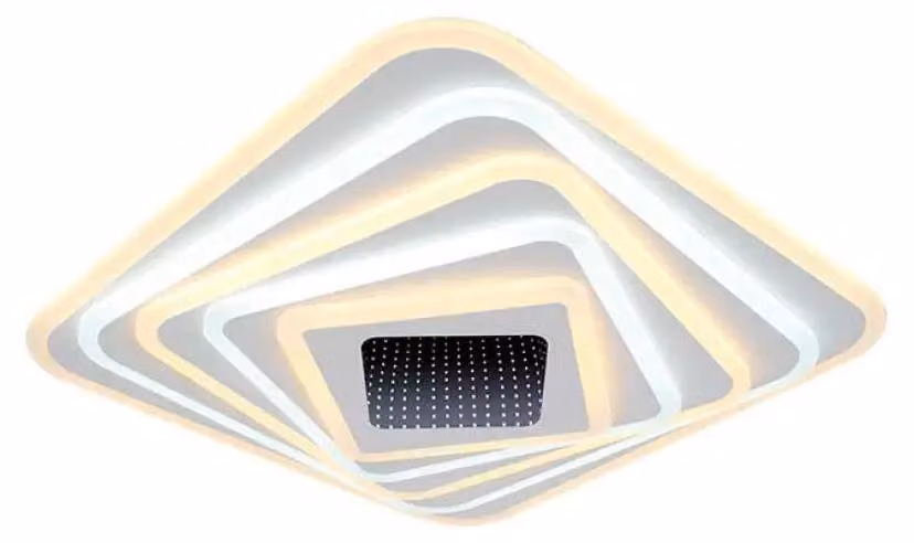 V-TAC VT-7958 Lampadario LED 150w decorativo dimmerabile effetto 3D con telecomando 50*50*7cm CCT 3in1 3000K+6500K - 15356