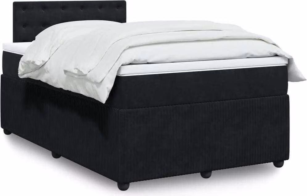 Maison Exclusive - Giroletto a Molle con Materasso Nero 120x190 cm in Velluto