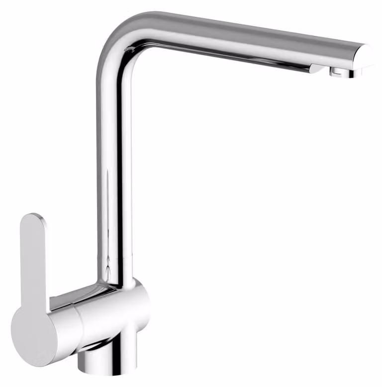 Schläfer 30506010 | Miscelatore Lavello Cucina Cromo, Bocca Girevole 360° a squadra, Rubinetto Cucina Professionale in Ottone, Miscelatore Serie Good Life