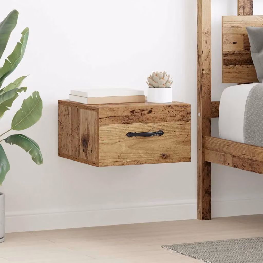 Set di 2 armadi da notte vidaXL in legno vecchio stile marrone, L 35 cm x P 35 cm x H 20 cm