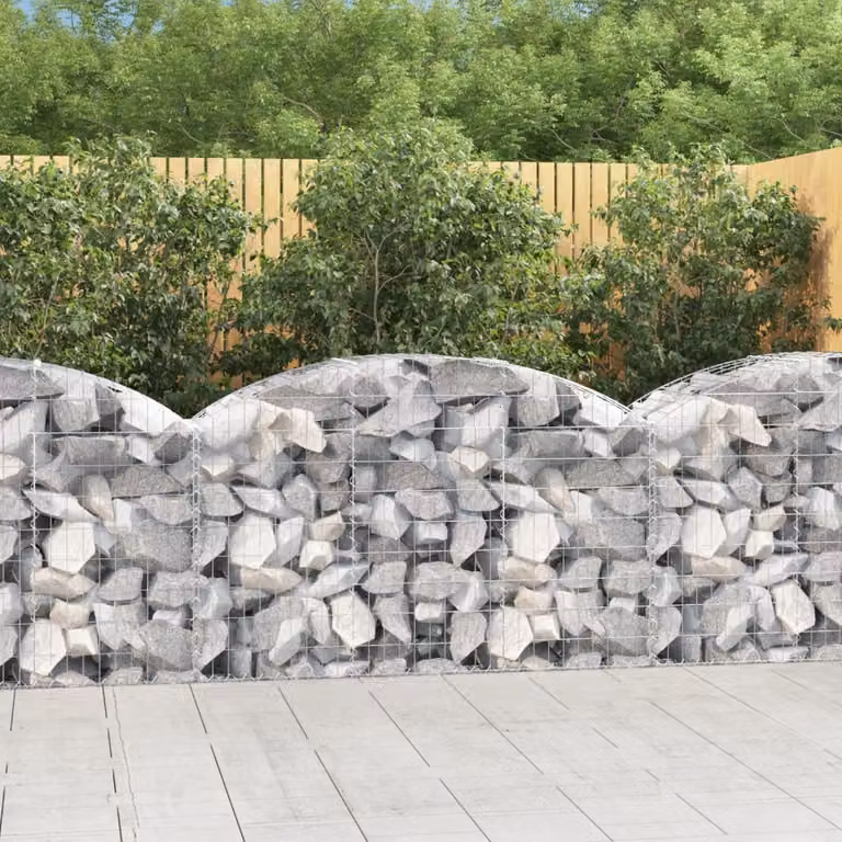 Cesto Gabbione ad Arco vidaXL in Ferro Zincato Grigio L: 150 cm, P: 50 cm, H: 80/100 cm