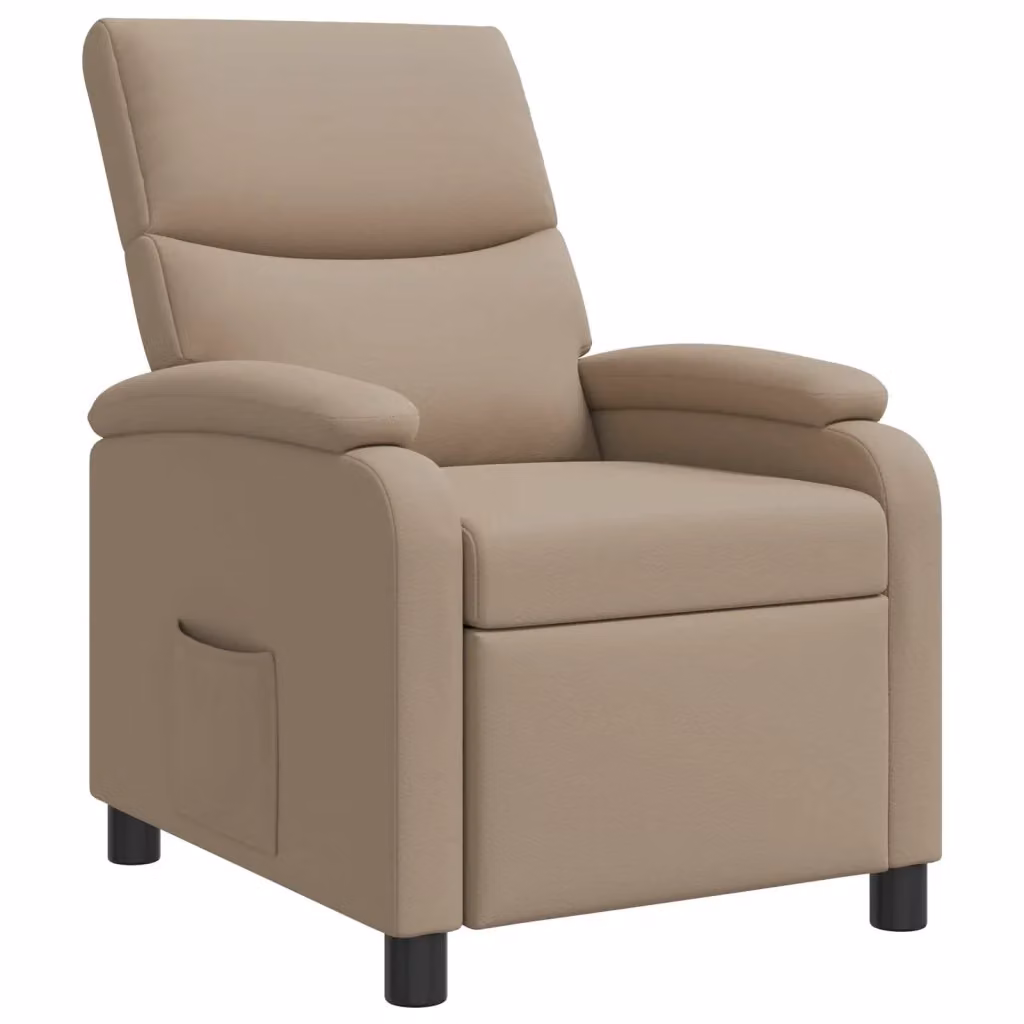 Poltrona reclinabile relax in similpelle color cappuccino con braccioli per soggiorno o ufficio 644057 – 2