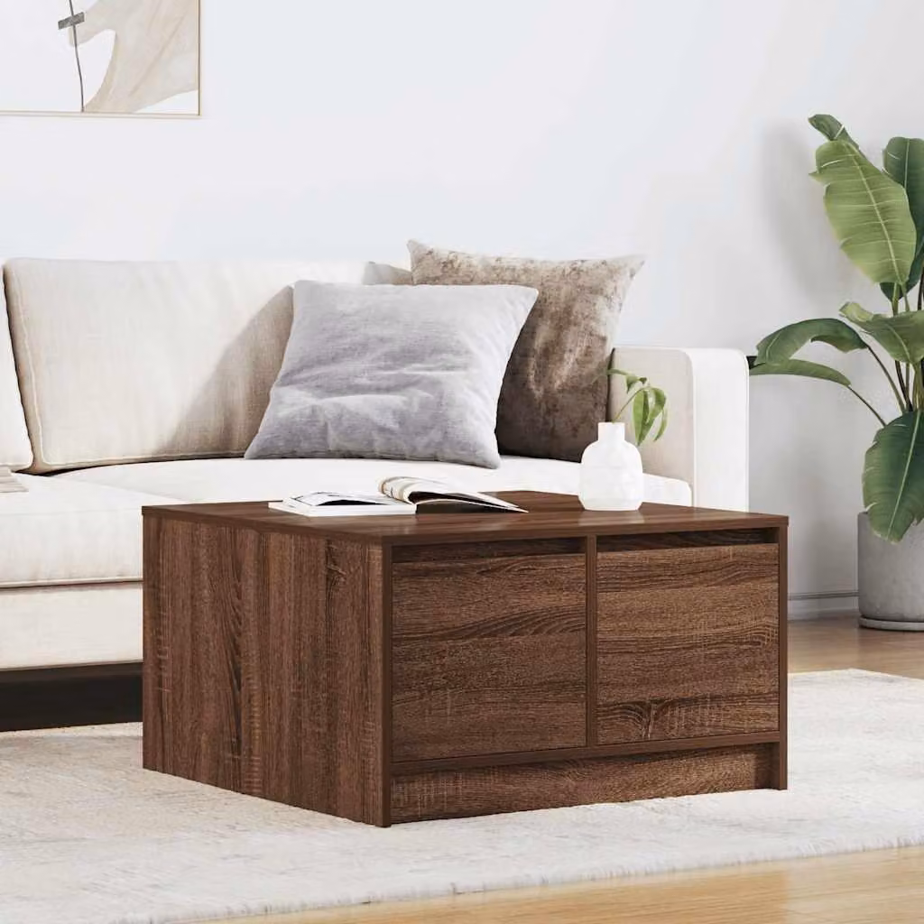 Maison Exclusive - Tavolino da Salotto con Cassetti Rovere Marrone 70,5x70x40 cm