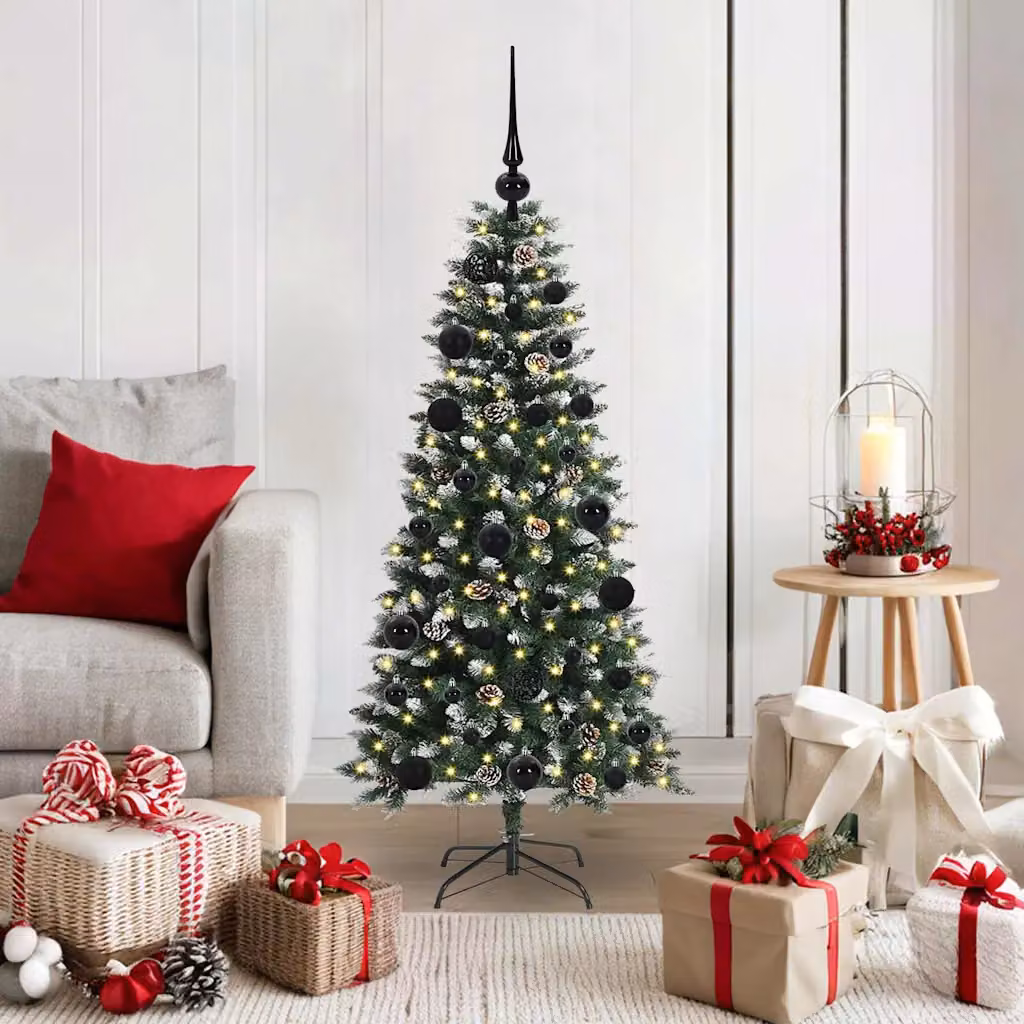 Albero di Natale artificiale verde vidaXL con luci LED bianco caldo, Altezza: 120 cm
