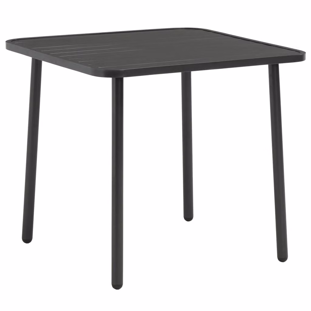 Maison Exclusive - Tavolo da giardino, grigio scuro, 80x80x72 cm, acciaio
