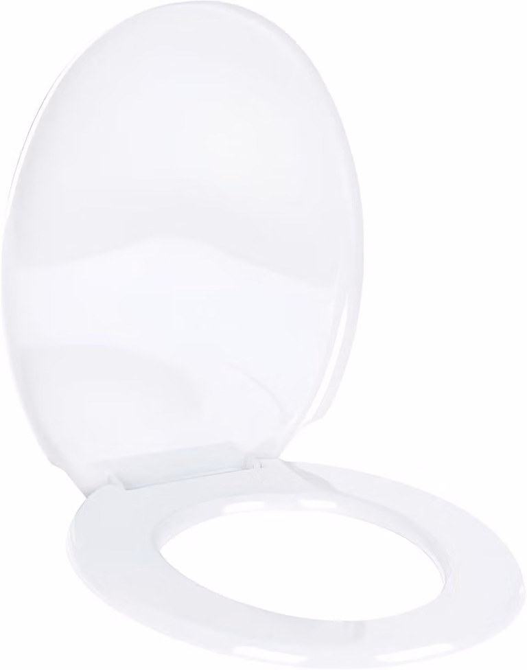 Copertura per WC in plastica, ergonomica, bianca, per l'uso in bagno