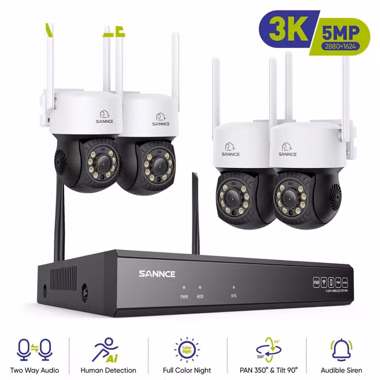Kit di telecamere di sicurezza wireless - Telecamere Wi-Fi - Telecamere di sorveglianza - Sistema di sicurezza - Telecamere per esterni