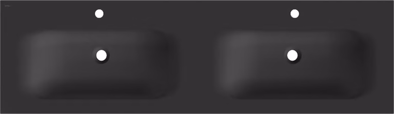 Mexen Vela lavandino incassato da appoggio doppio 161 x 46,5 cm, nero opaco - 25231671D