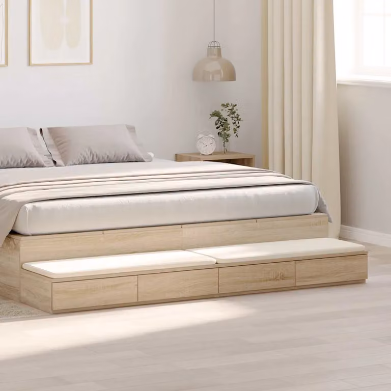 Cassetti per letto vidaXL colore Rovere Sonoma, L 180 cm x P 36,5 cm x H 16,5 cm