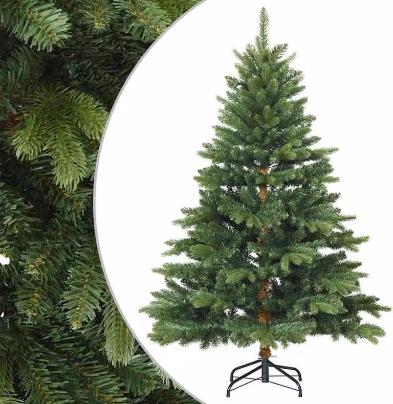 Albero di Natale artificiale pieghevole con supporto verde 120 cm
