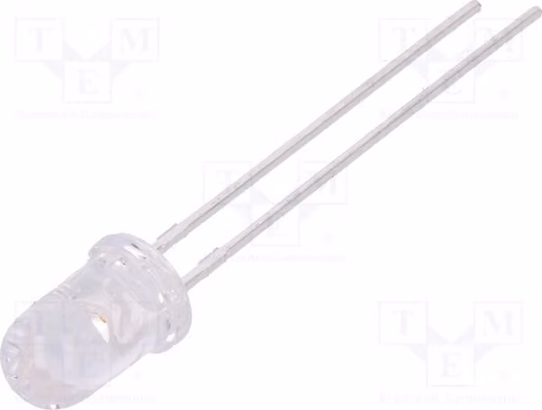 5 LED, 5mm, 10mA, verdi, angolo di emissione 20°, modello L-7113GC, diodi LED a foro passante (THT), 5mm, 25÷80 mcd, 2÷2,5V