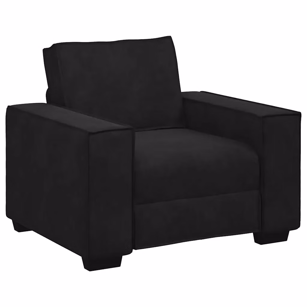 Poltrona Lounge vidaXL in Velluto Nero con Braccioli L: 100 cm, P: 78 cm, H: 84 cm – 2