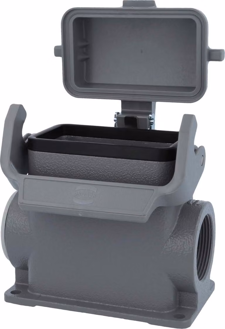 HARTING Han 10B Base alta, 1xM32 uscita cavo laterale, con 1 staffa longitudinale con cappuccio protettivo in plastica - 1 pezzo
